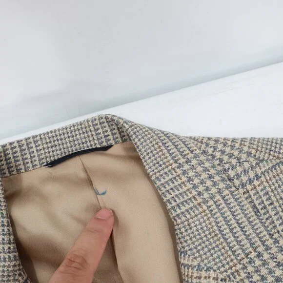 Vintage Polo Ralph Lauren Sport Coat mens 44R houndstooth plaid tweed union made